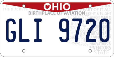 OH license plate GLI9720