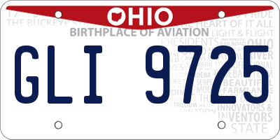 OH license plate GLI9725
