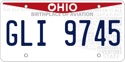 OH license plate GLI9745