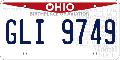 OH license plate GLI9749