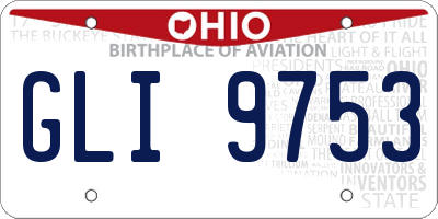 OH license plate GLI9753