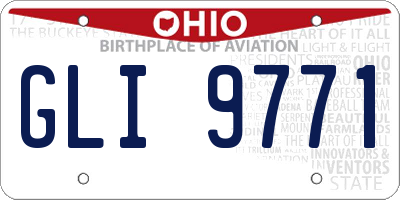 OH license plate GLI9771