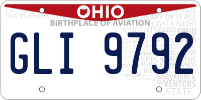 OH license plate GLI9792