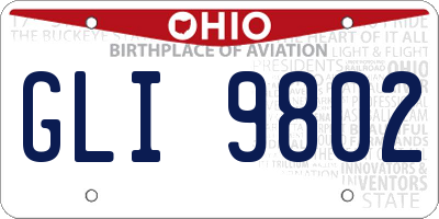 OH license plate GLI9802