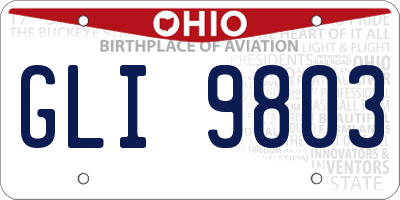 OH license plate GLI9803