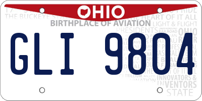OH license plate GLI9804