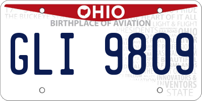 OH license plate GLI9809
