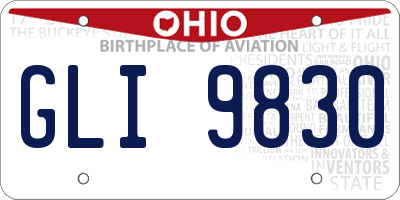 OH license plate GLI9830