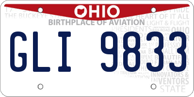 OH license plate GLI9833