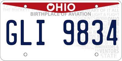 OH license plate GLI9834