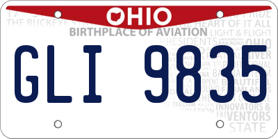 OH license plate GLI9835