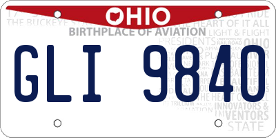 OH license plate GLI9840