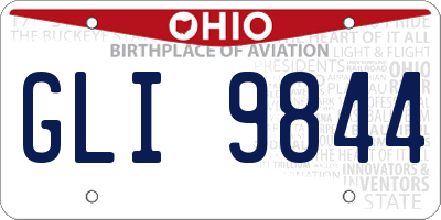 OH license plate GLI9844