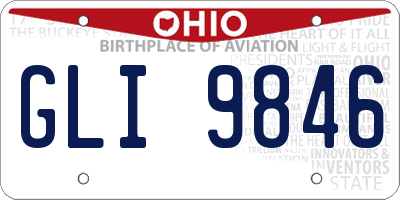 OH license plate GLI9846