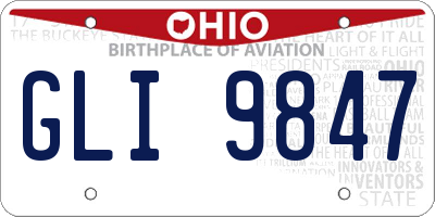 OH license plate GLI9847