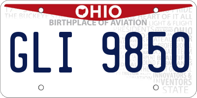 OH license plate GLI9850
