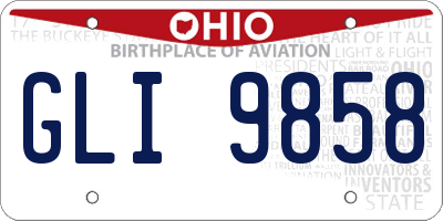 OH license plate GLI9858