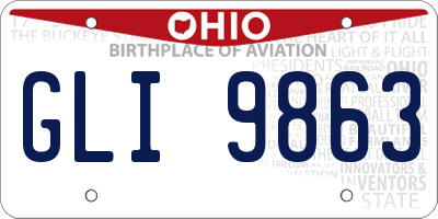 OH license plate GLI9863
