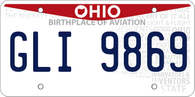 OH license plate GLI9869