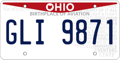 OH license plate GLI9871