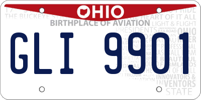 OH license plate GLI9901