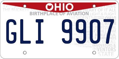 OH license plate GLI9907