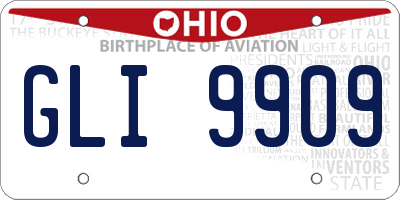 OH license plate GLI9909
