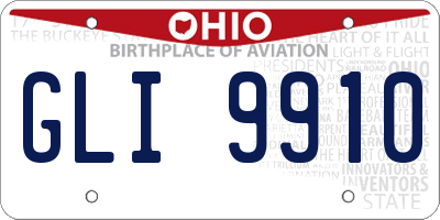 OH license plate GLI9910