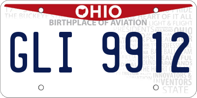 OH license plate GLI9912