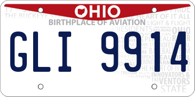 OH license plate GLI9914