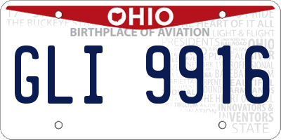 OH license plate GLI9916