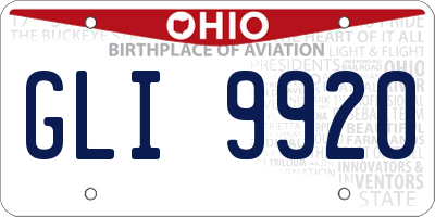 OH license plate GLI9920