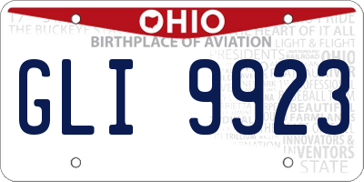 OH license plate GLI9923