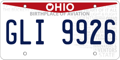 OH license plate GLI9926