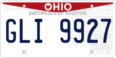 OH license plate GLI9927