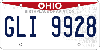 OH license plate GLI9928