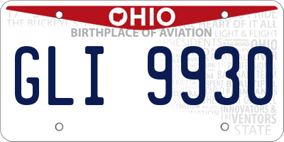 OH license plate GLI9930