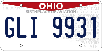 OH license plate GLI9931
