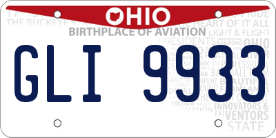 OH license plate GLI9933