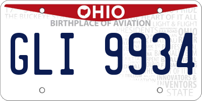 OH license plate GLI9934