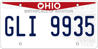 OH license plate GLI9935