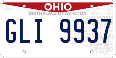 OH license plate GLI9937