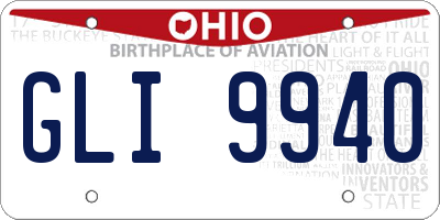 OH license plate GLI9940