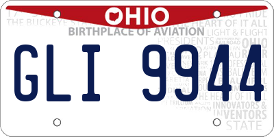 OH license plate GLI9944