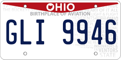 OH license plate GLI9946