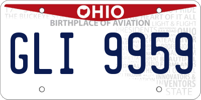 OH license plate GLI9959