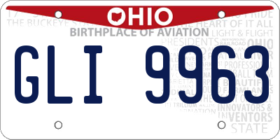 OH license plate GLI9963