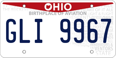OH license plate GLI9967