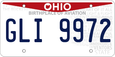 OH license plate GLI9972
