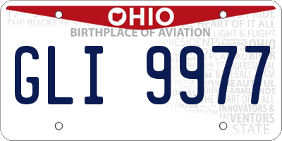 OH license plate GLI9977